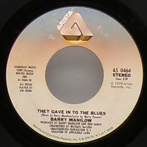 Ships/They Gave Into The Blues by Barry Manilow 45 - Picture 6 of 6